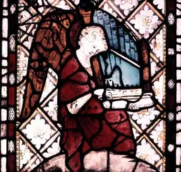 Engel spielt eine Orgel, ca. 1330
